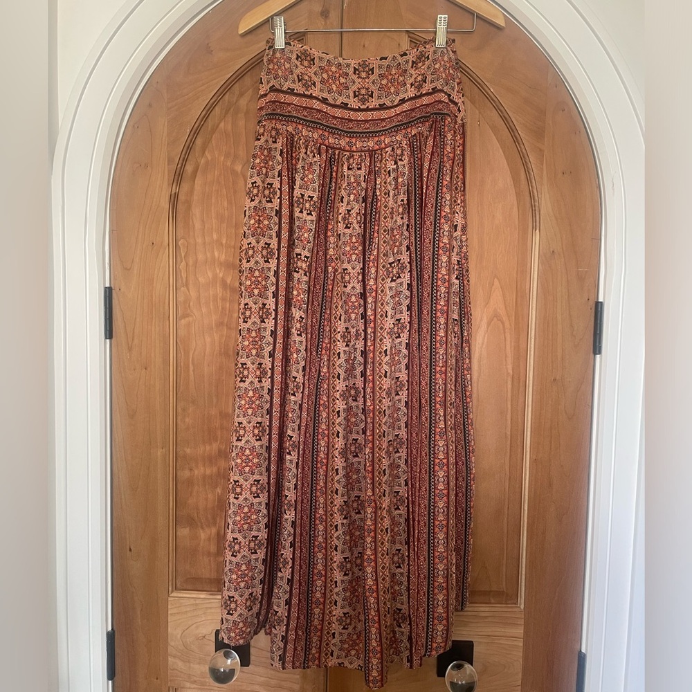 Fall Maxi Skirt With Slits Size Small